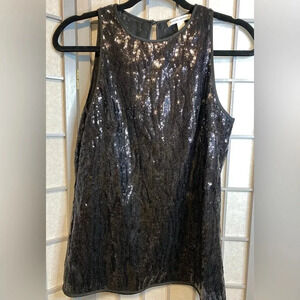 Sequin Sleeveless Black Top
